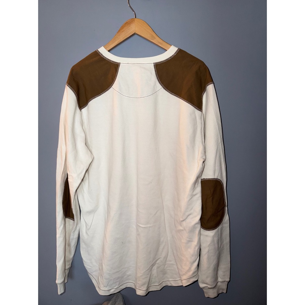 Legendary Whitetails Mens Large Waffle Knit Henley Deer Graphic Elbow Patch - Picture 4 of 5